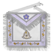Past Master Blue Lodge Apron – Silver Borders With Silver Fringe