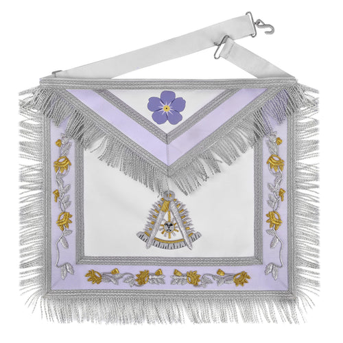 Riaz Impex Masonic Aprons Synthetic Past Master Blue Lodge Apron – Silver Borders With Silver Fringe