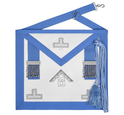 Riaz Impex Masonic Aprons Synthetic Past Master Blue Lodge Pennsylvania Regulation Apron – Euclid’s 47th Problem Hand Bullion Embroidery