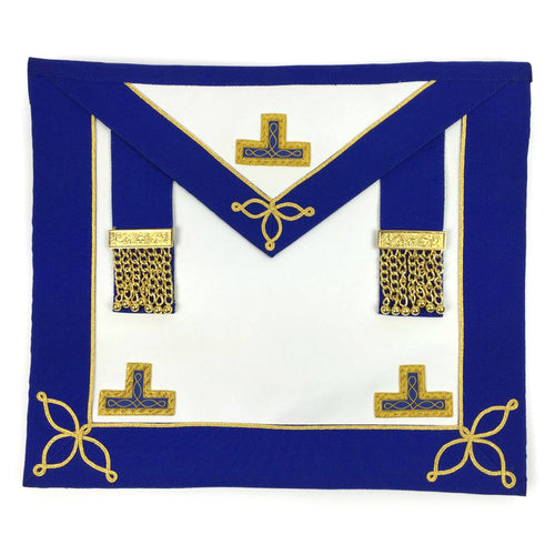 Riaz Impex Masonic Aprons Synthetic Provincial Craft Apron – White & Royal Blue