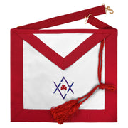 Royal Arch Chapter Apron – Red Ribbon With Triple Tau & Star Of David