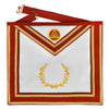 Royal Arch Chapter Apron – Red Velvet With Gold Embroided Emblem & Braid