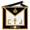 Scottish Rite Apron – Ankh Cross Hand Embroidery Gold Bullion With Black Velvet