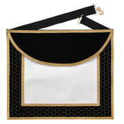 Scottish Rite Apron – Black Velvet With Gold Machine Embroidery