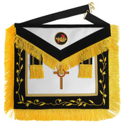 Past Commander Knights Templar Apron – Black With Gold Fringe