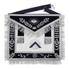 Worshipful Master Blue Lodge Officer Apron – Dark Blue With Silver Hand Embroidery Bullion