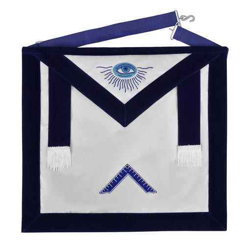Riaz Impex Masonic Aprons Synthetic Worshipful Master Blue Lodge Officer Apron – Royal Blue Velvet