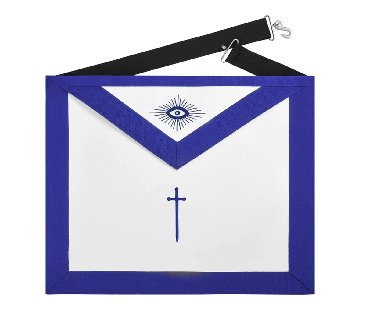 Riaz Impex Masonic Aprons Tyler Blue Lodge Officer Apron – Machine Embroidery With Black Waist Belt