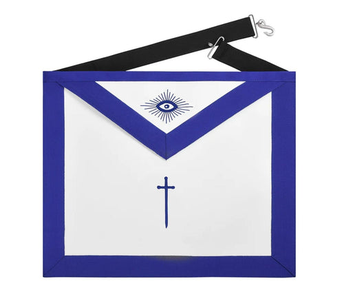 Riaz Impex Masonic Aprons Tyler Blue Lodge Officer Apron – Machine Embroidery With Black Waist Belt