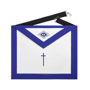 Tyler Blue Lodge Officer Apron – Machine Embroidery With Black Waist Belt