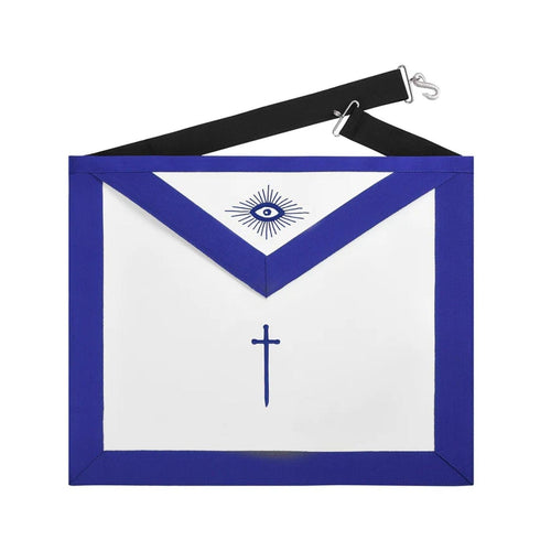 Riaz Impex Masonic Aprons Tyler Blue Lodge Officer Apron – Machine Embroidery With Black Waist Belt