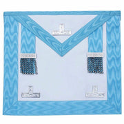 Worshipful Master Craft Apron – White & Turquoise Moire