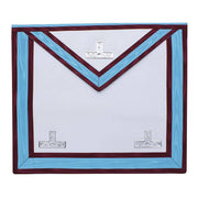 Worshipful Master Mark Apron – Sky Blue & Maroon Moire