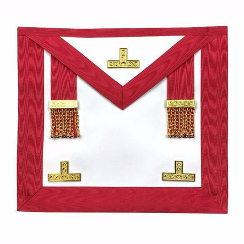 Riaz Impex Masonic Aprons Worshipful Master Scottish Rite Apron – White & Red Moire