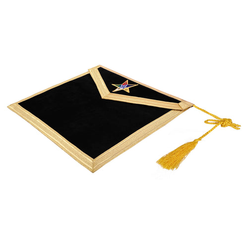 Riaz Impex Masonic Aprons Worthy Patron OES Apron – Purple Velvet With Gold Braid & Tassels