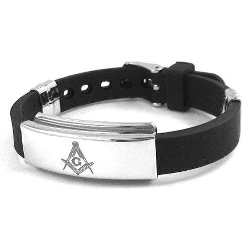 Riaz Impex Masonic Bracelets Master Mason Black Silicone Bracelet