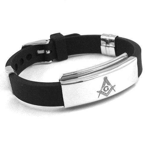 Riaz Impex Masonic Bracelets Master Mason Black Silicone Bracelet