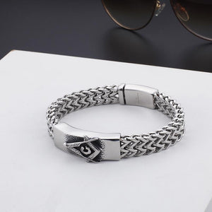Riaz Impex Masonic Bracelets Master Mason Interlaced Stainless Steel Bracelet