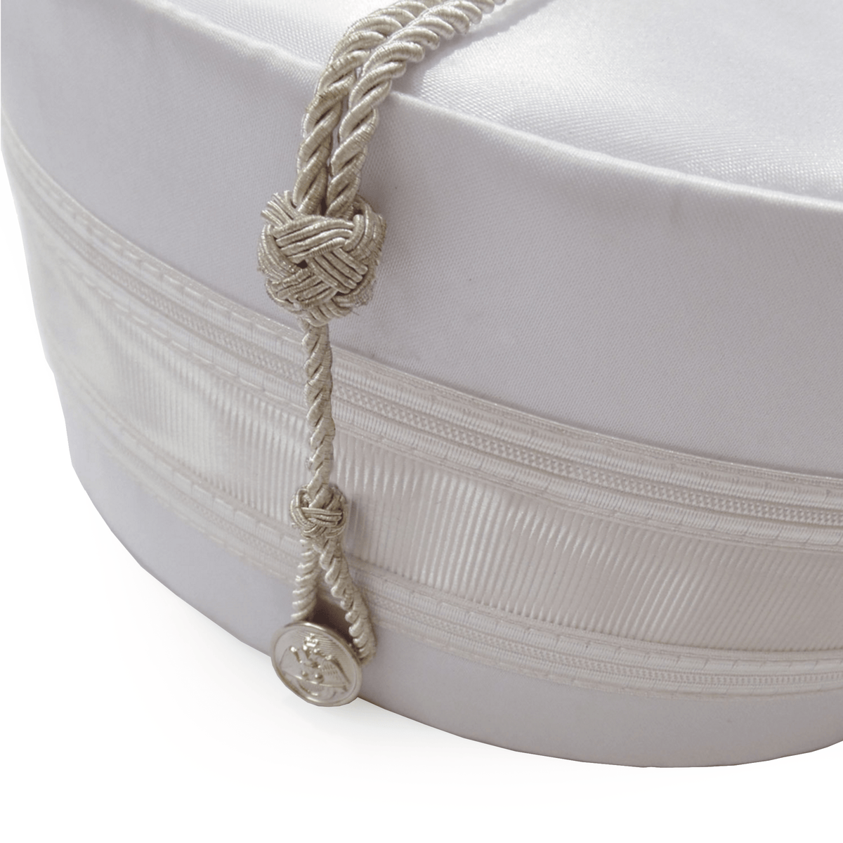 Riaz Impex Masonic Caps & Hats 31st Degree Scottish Rite Crown Cap – White with Silver Cap Cord