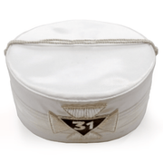 31st Degree Scottish Rite Crown Cap – White with Silver Cap Cord
