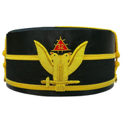 32nd Degree Scottish Rite Crown Cap – Wings Up Black with Gold Braid Bullion