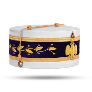 Riaz Impex Masonic Caps & Hats 33rd Degree Scottish Rite Crown Cap – Wings Down Hand Embroidery With Gold Bullion