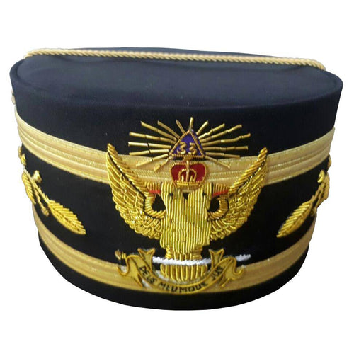 Riaz Impex Masonic Caps & Hats 33rd Degree Scottish Rite Crown Cap – Wings Up Black