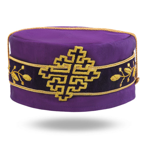 Riaz Impex Masonic Caps & Hats 6-3/4 Sovereign Grand Commander 33rd Degree Scottish Rite Crown Cap – Hand Embroidery With Gold Bullion