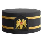 32nd Degree Scottish Rite Crown Cap – Black Rayon With Double Braid