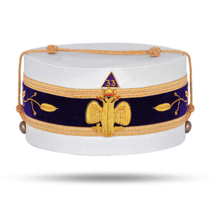 Riaz Impex Masonic Caps & Hats 6-5/8 33rd Degree Scottish Rite Crown Cap – Wings Down Hand Embroidery With Gold Bullion