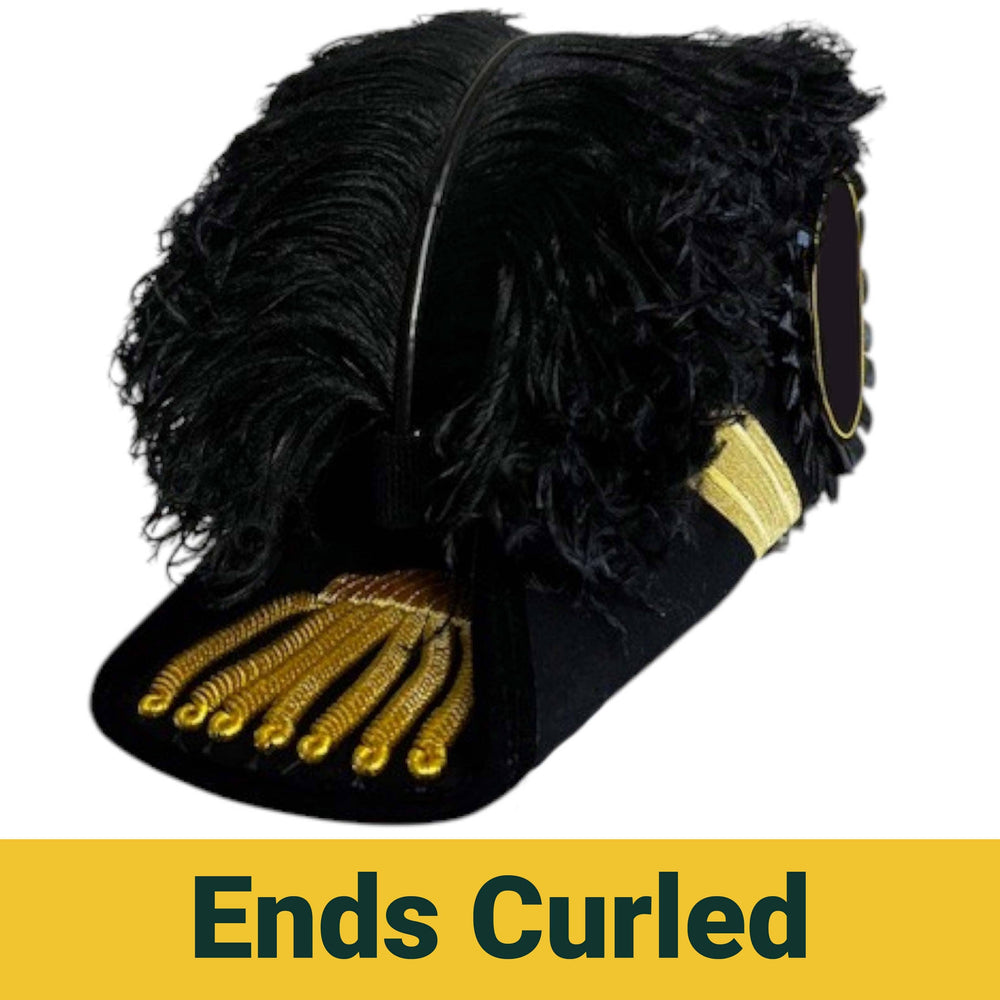 Riaz Impex Masonic Caps & Hats 6-5/8 / 4-PLY ends curled only Eminent Commander Knights Templar Chapeau – All Black Plumes