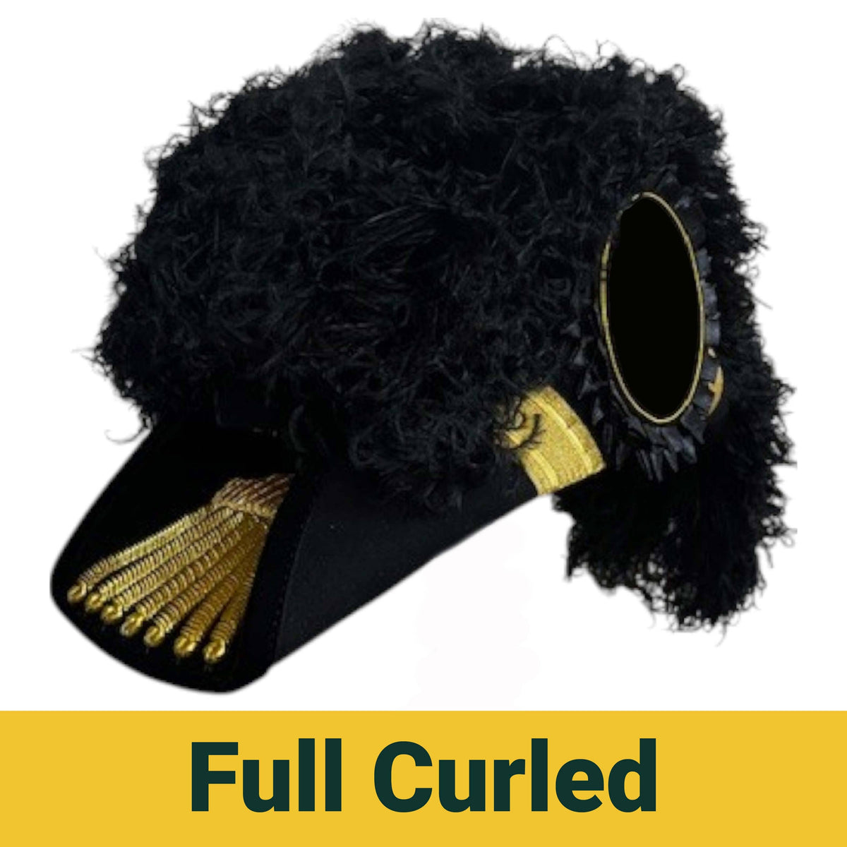 Riaz Impex Masonic Caps & Hats 6-5/8 / 6-PLY full curled Eminent Commander Knights Templar Chapeau – All Black Plumes