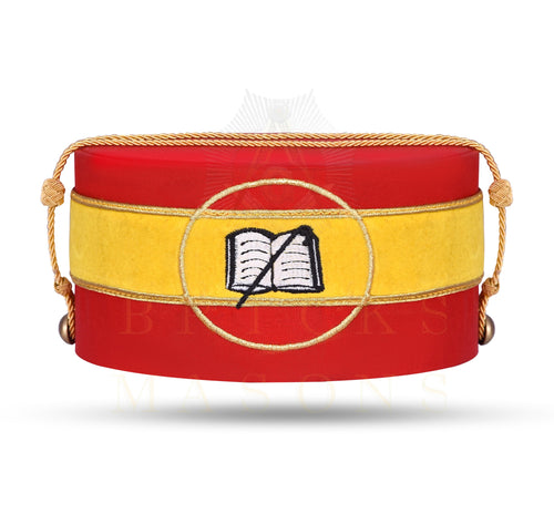 Riaz Impex Masonic Caps & Hats 6-5/8 Chaplain Royal Arch Chapter Officer Crown Cap – Yellow Velvet Band Hand Embroidery