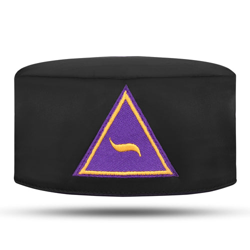 Riaz Impex Masonic Caps & Hats 6-5/8 Council Crown Cap – Black With Triangular Purple Emblem