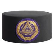 Grand Master Blue Lodge Crown Cap – Black Rayon With Purple Patch