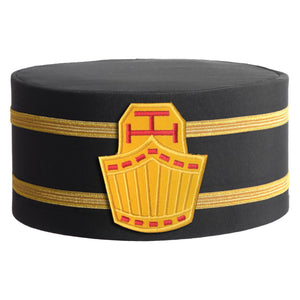 Riaz Impex Masonic Caps & Hats 6-5/8 High Priest Royal Arch Chapter Crown Cap – Black With Double Braids