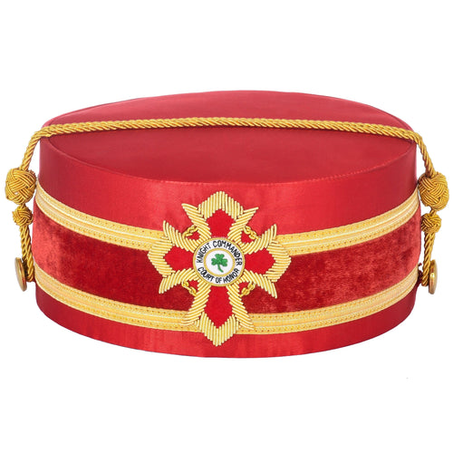 Riaz Impex Masonic Caps & Hats 6-5/8 Knight Commander of the Court of Honour Scottish Rite Crown Cap – Red with Gold Bullion