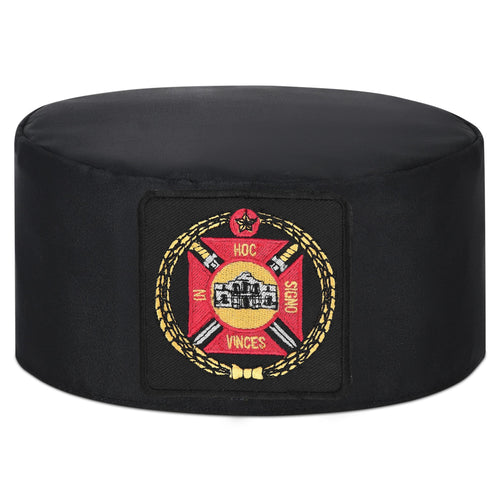Riaz Impex Masonic Caps & Hats 6-5/8 Knights Templar Crown Cap – Black Patch With Purple & Gold Emblem