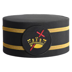 Riaz Impex Masonic Caps & Hats 6-5/8 Knights Templar Crown Cap – Black With Double Braid