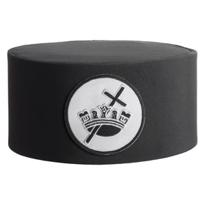 Riaz Impex Masonic Caps & Hats 6-5/8 Knights Templar Crown Cap – Black With White Patch