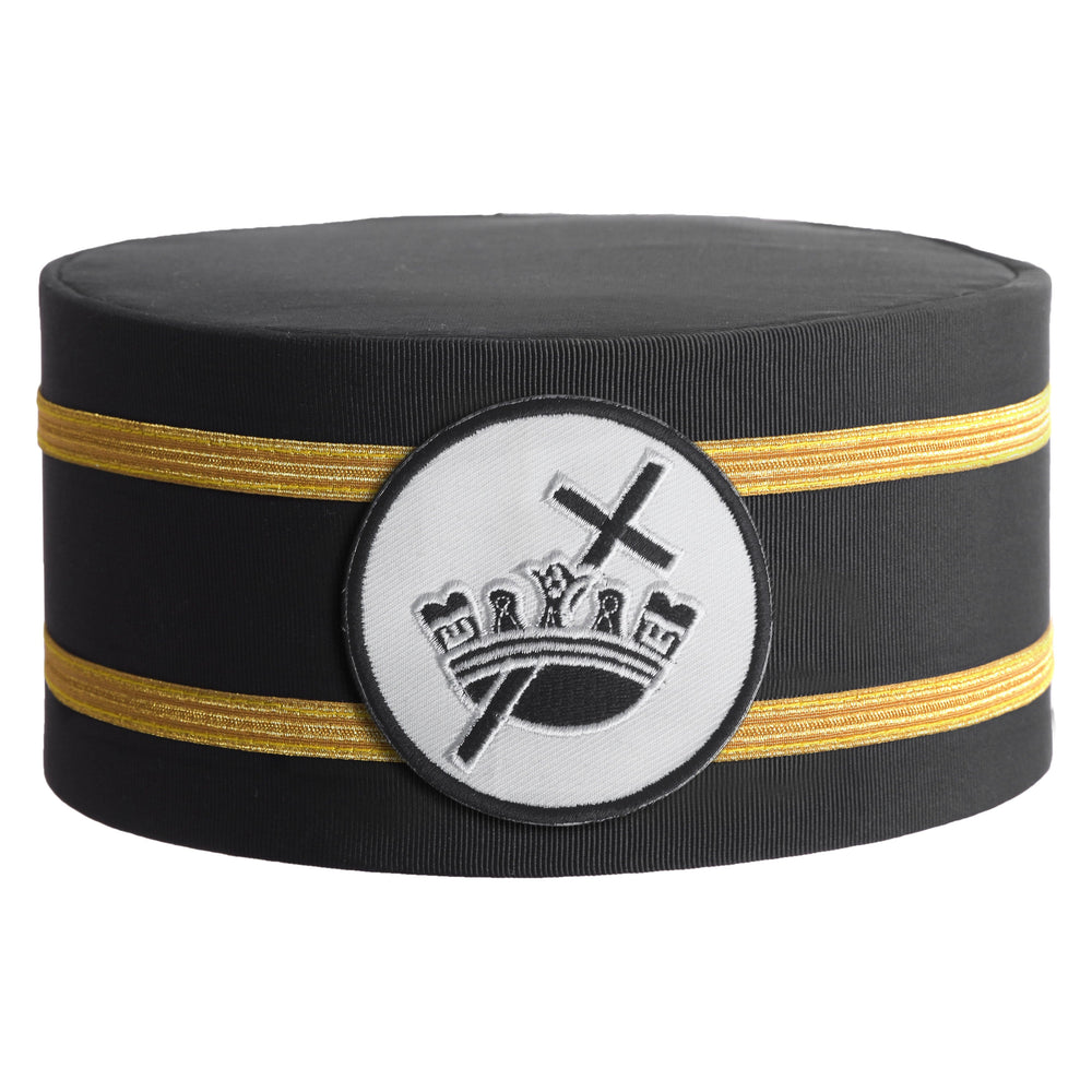 Riaz Impex Masonic Caps & Hats 6-5/8 Knights Templar Crown Cap – White Patch With Double Braid
