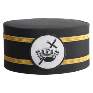 Riaz Impex Masonic Caps & Hats 6-5/8 Knights Templar Crown Cap – White Patch With Double Braid