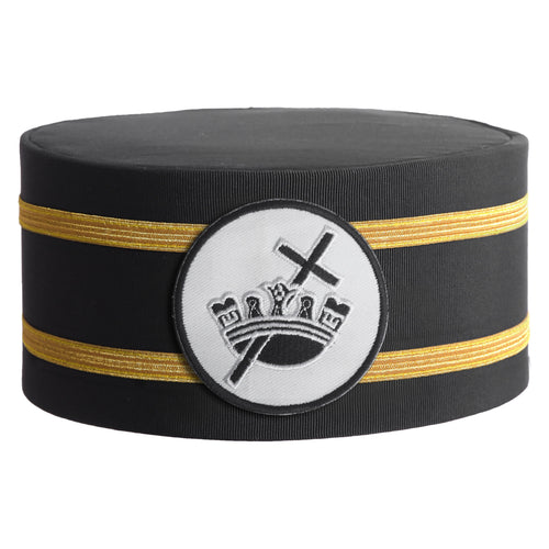 Riaz Impex Masonic Caps & Hats 6-5/8 Knights Templar Crown Cap – White Patch With Double Braid
