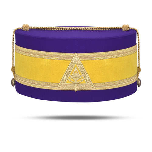 Riaz Impex Masonic Caps & Hats 6-5/8 Past Illustrious Master Royal & Select Masters Council Crown Cap – Purple Silk With Yellow Velvet & Gold Braid