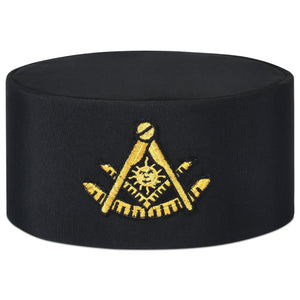 Riaz Impex Masonic Caps & Hats 6-5/8 Past Master Blue Lodge Crown Cap – Black & Gold