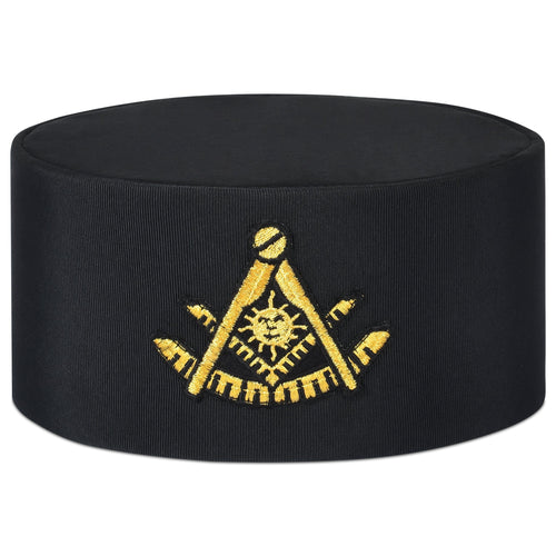 Riaz Impex Masonic Caps & Hats 6-5/8 Past Master Blue Lodge Crown Cap – Black & Gold