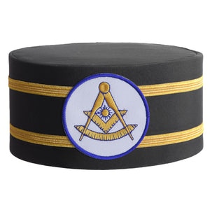 Riaz Impex Masonic Caps & Hats 6-5/8 Past Master Blue Lodge Crown Cap – White Patch With Double Braid