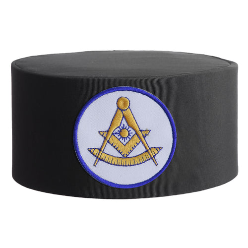 Riaz Impex Masonic Caps & Hats 6-5/8 Past Master Blue Lodge Crown Cap – White Patch With Gold Emblem