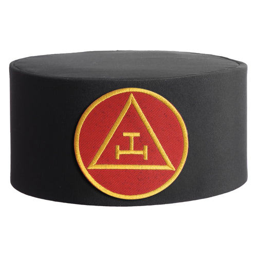 Riaz Impex Masonic Caps & Hats 6-5/8 Royal Arch Chapter Crown Cap – Black With Red & Gold Triple Tau