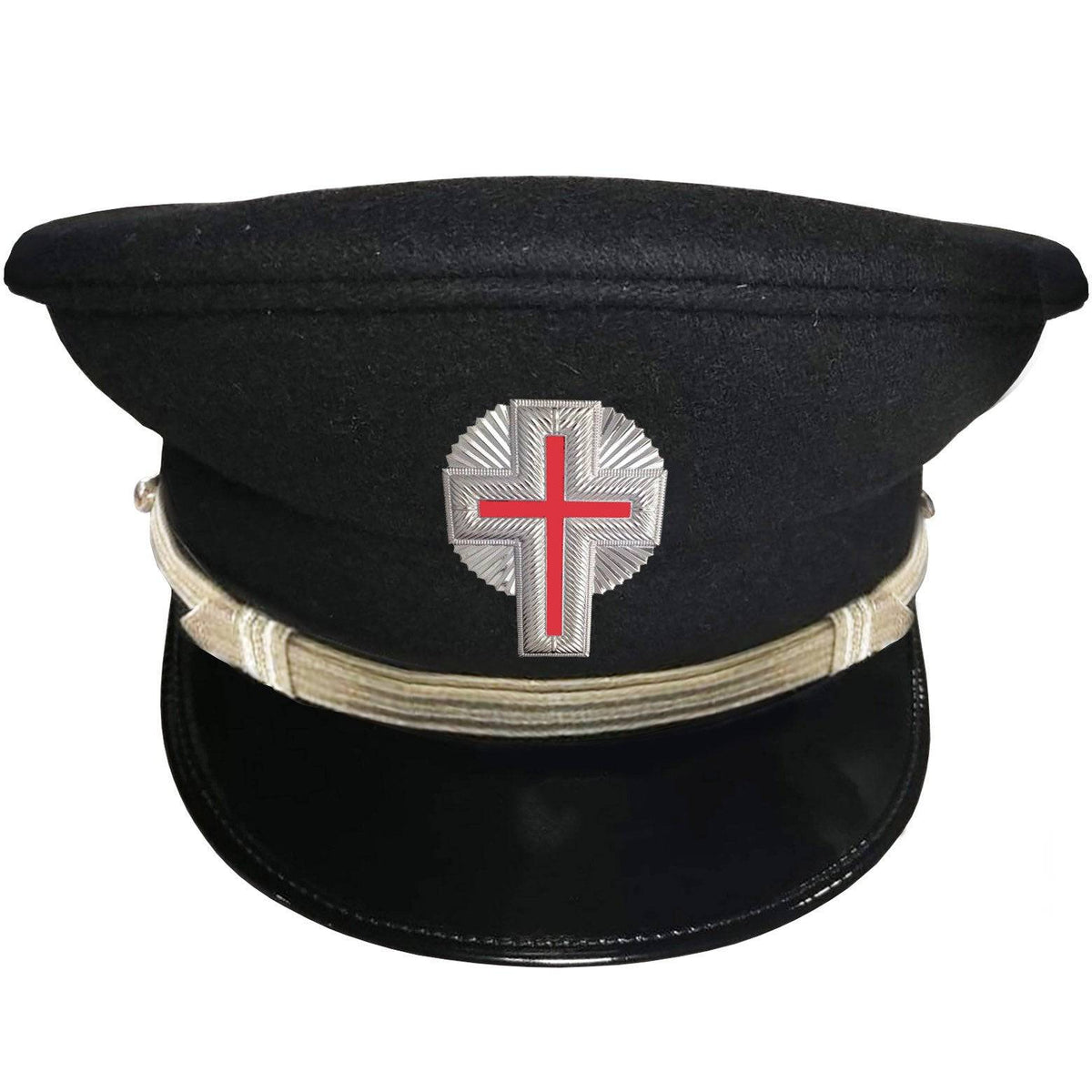 Riaz Impex Masonic Caps & Hats 6-5/8 / Silver Metal Sir Knight with Rays Knights Templar Sir Knight Fatigue Cap – Silver Trim